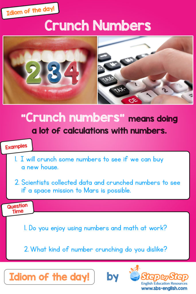 crunch numbers idiom with pictures els efl