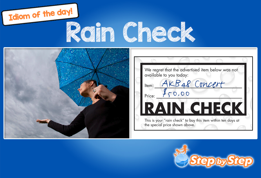 rain check idiom meaning with pictures