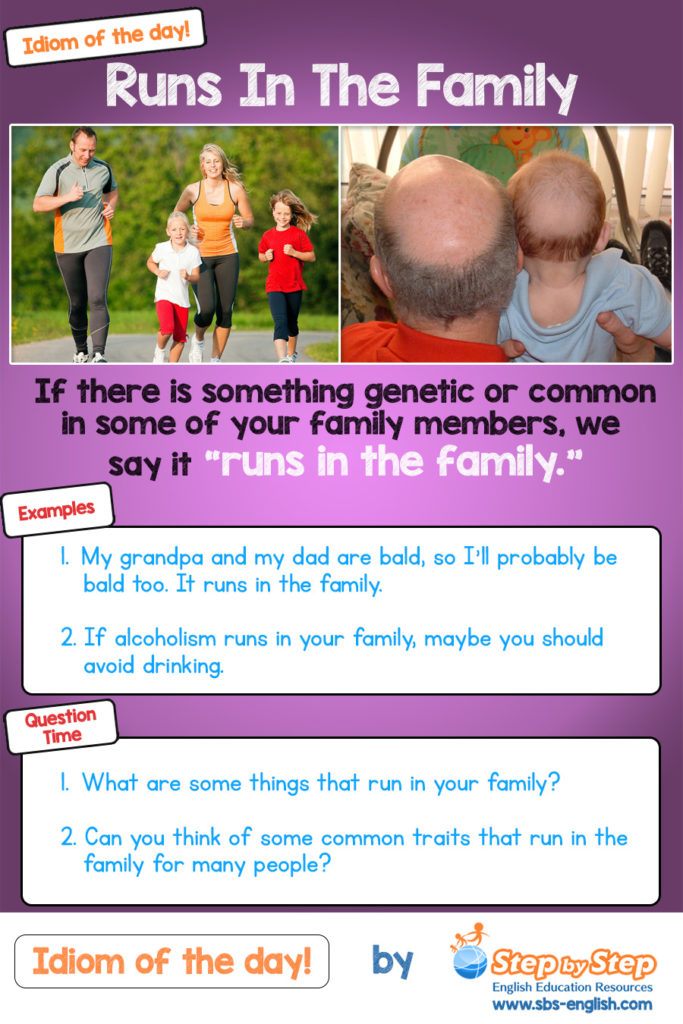 runs in the family idiom meaning with pictures