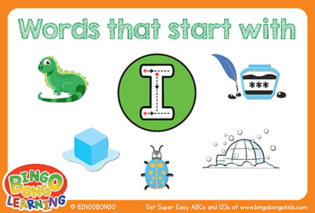 無料アルファベットフォニックスフラッシュカード-I