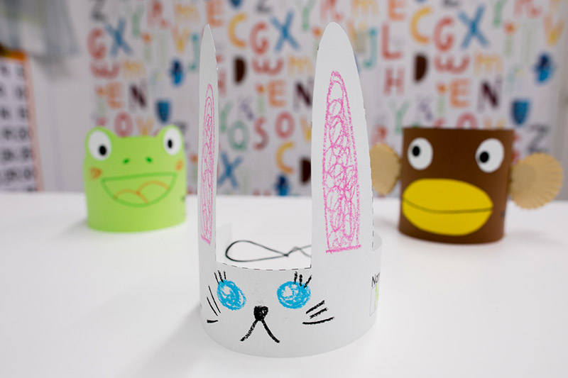 うさぎの帽子を紙工作しよう