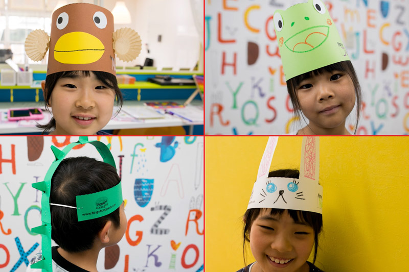 さる かえる うさぎ 恐竜 画用紙 帽子 工作