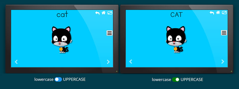 uppercase lowercase small capital letter digital flashcards